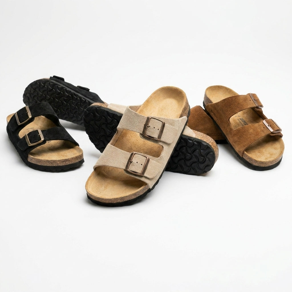 Sandales Daim à Double Boucle